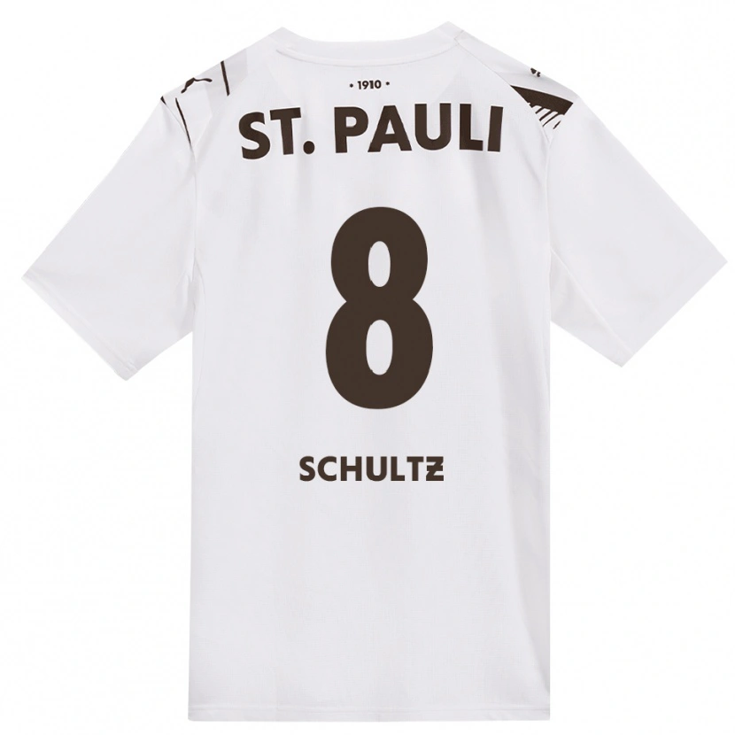 Danxen Dames Paul Schultz #8 Cafe Wit Rood Uitshirt Uittenue 2026/27 T-Shirt