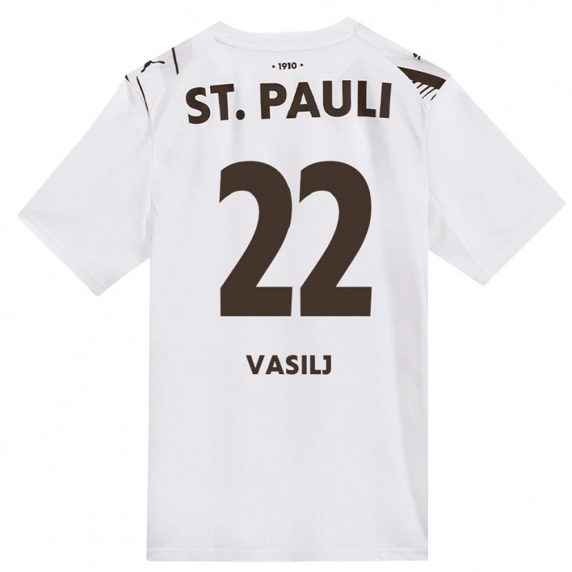 Danxen Dames Nikola Vasilj #22 Cafe Wit Rood Uitshirt Uittenue 2026/27 T-Shirt