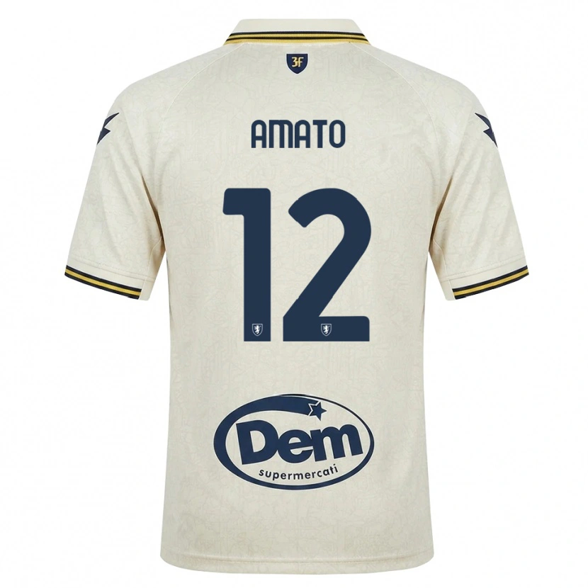 Danxen Dames Luca Amato #12 Oldlace Geel Zwart Uitshirt Uittenue 2026/27 T-Shirt