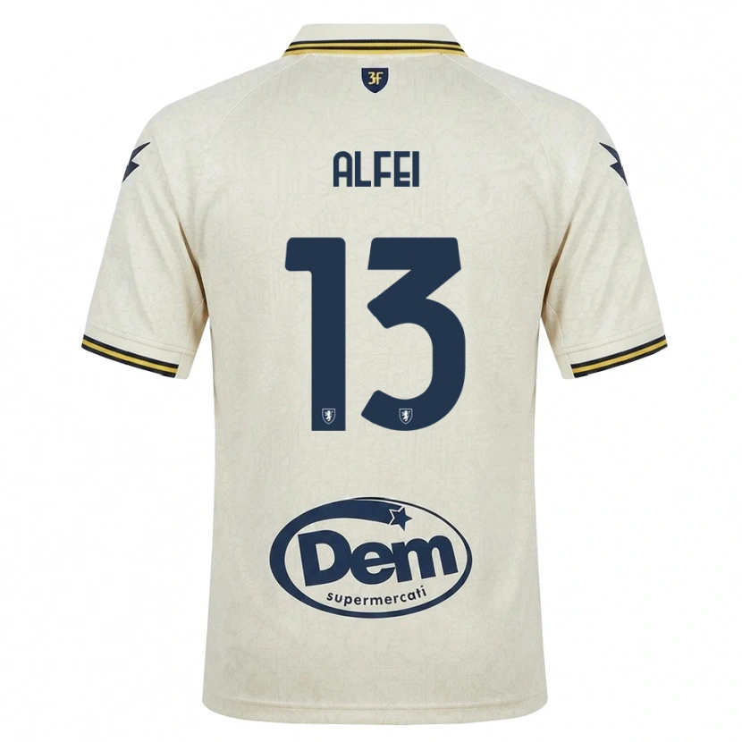 Danxen Dames Francesco Alfei #13 Oldlace Geel Zwart Uitshirt Uittenue 2026/27 T-Shirt