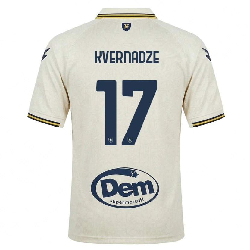 Danxen Dames Giorgi Kvernadze #17 Oldlace Geel Zwart Uitshirt Uittenue 2026/27 T-Shirt