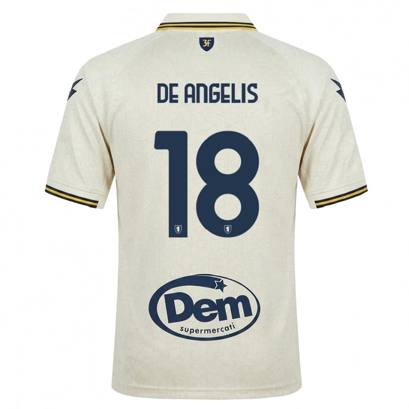 Danxen Dames Cristian De Angelis #18 Oldlace Geel Zwart Uitshirt Uittenue 2026/27 T-Shirt