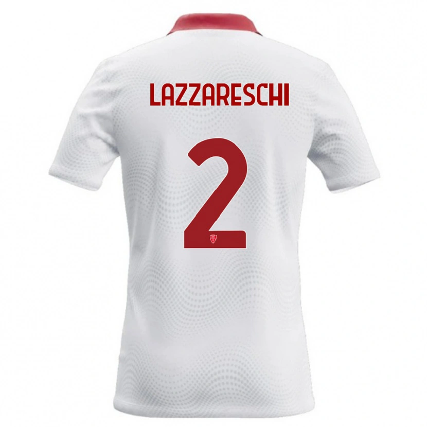 Danxen Dames Andrea Lazzareschi #2 Wit Rood Uitshirt Uittenue 2026/27 T-Shirt