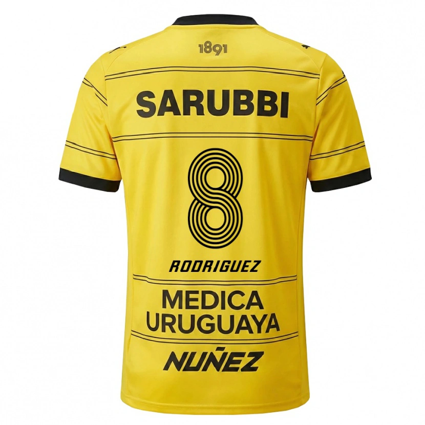 Danxen Dames Sebastián Rodríguez #8 Geel Zwart Uitshirt Uittenue 2026/27 T-Shirt