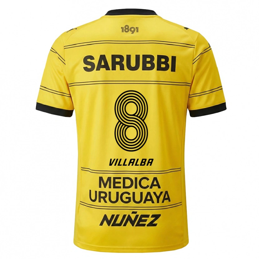 Danxen Dames Héctor Villalba #8 Geel Zwart Uitshirt Uittenue 2026/27 T-Shirt