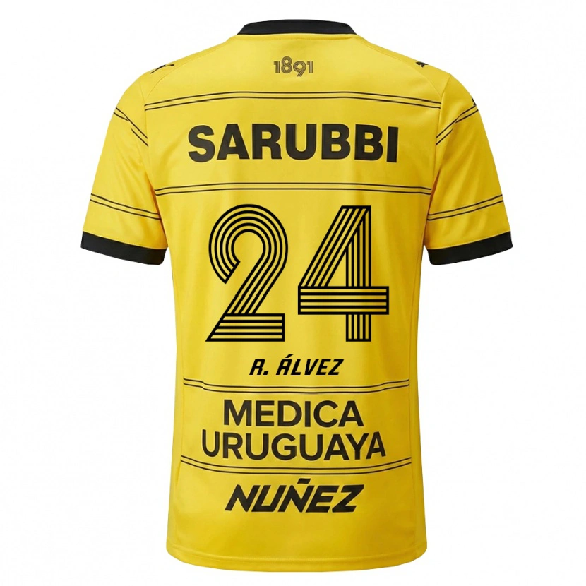 Danxen Dames Rodrigo Álvez #24 Geel Zwart Uitshirt Uittenue 2026/27 T-Shirt