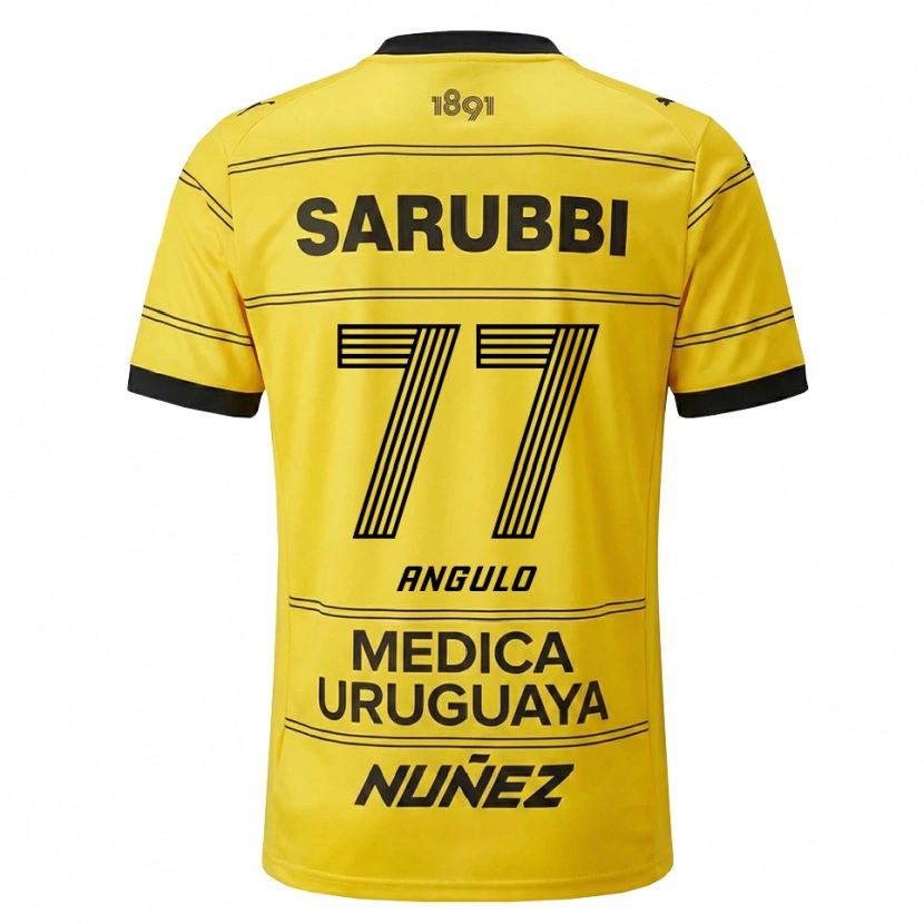 Danxen Dames Luis Angulo #77 Geel Zwart Uitshirt Uittenue 2026/27 T-Shirt