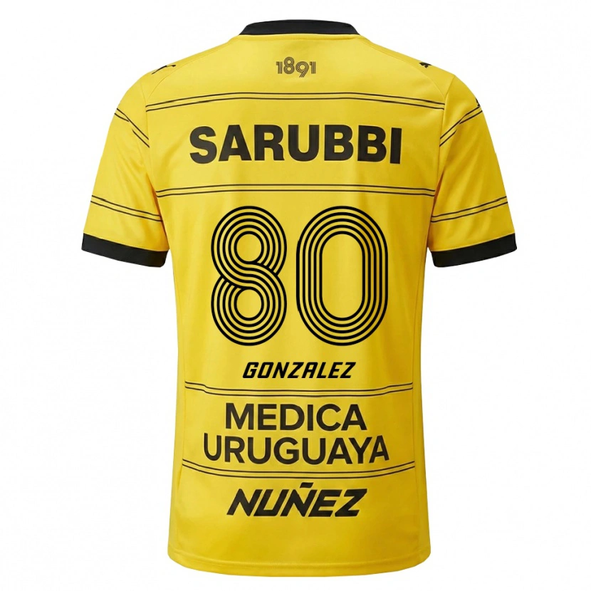 Danxen Dames Franco González #80 Geel Zwart Uitshirt Uittenue 2026/27 T-Shirt