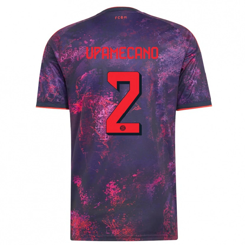 Danxen Dames Dayot Upamecano #2 Paars Rood Thuisshirt Derde Tenue 2026/27 T-Shirt