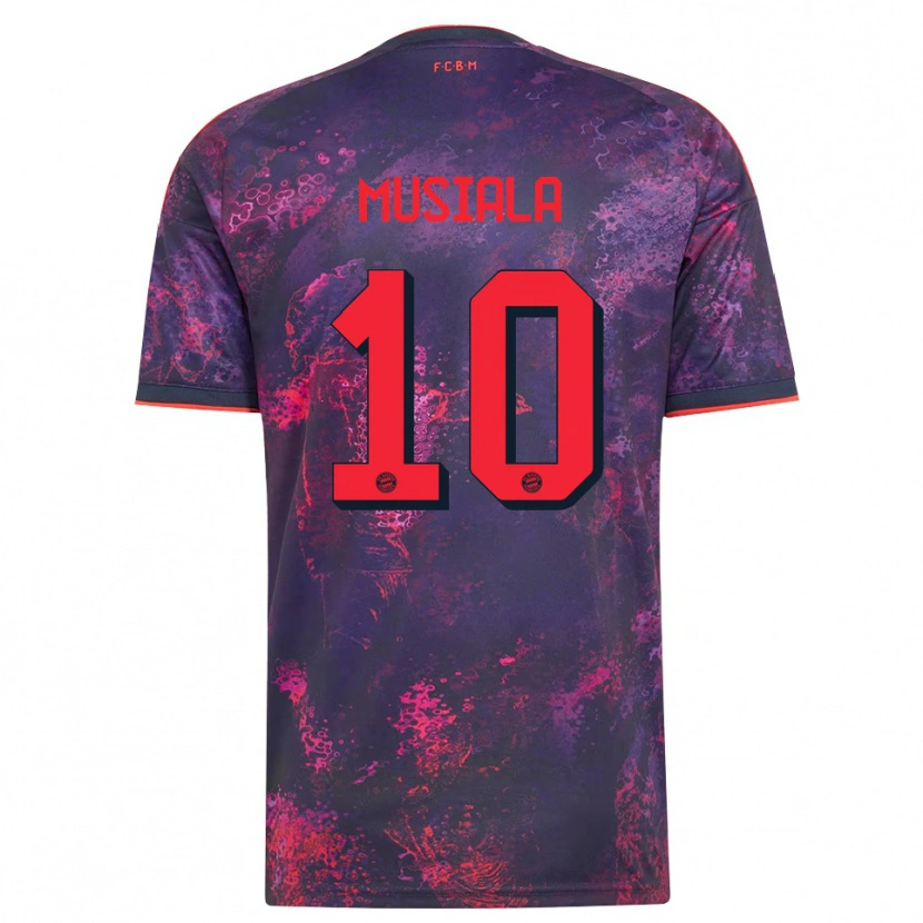 Danxen Dames Jamal Musiala #10 Paars Rood Thuisshirt Derde Tenue 2026/27 T-Shirt