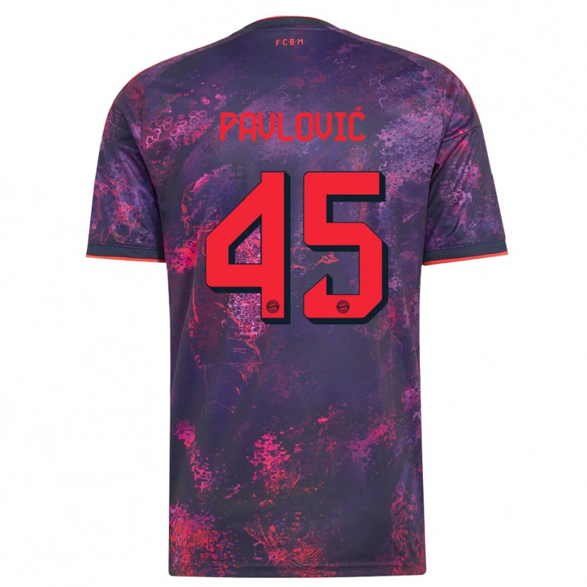 Danxen Dames Aleksandar Pavlovic #45 Paars Rood Thuisshirt Derde Tenue 2026/27 T-Shirt