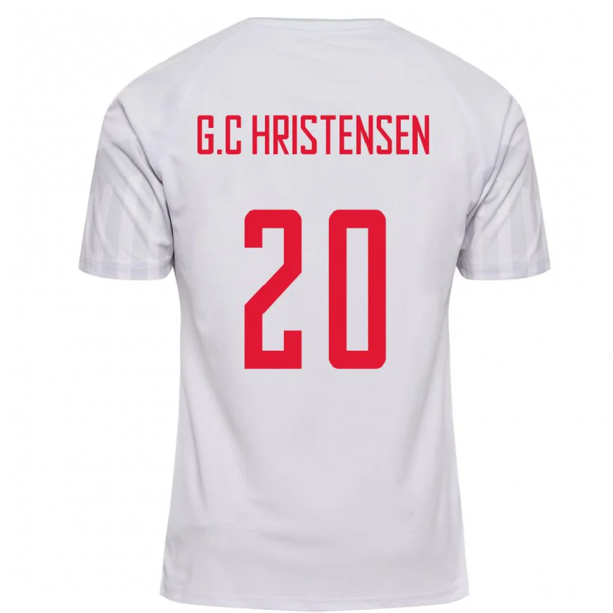 Danxen Dames Deens Gustav Christensen #20 Wit Uitshirt Uittenue 22-24 T-shirt