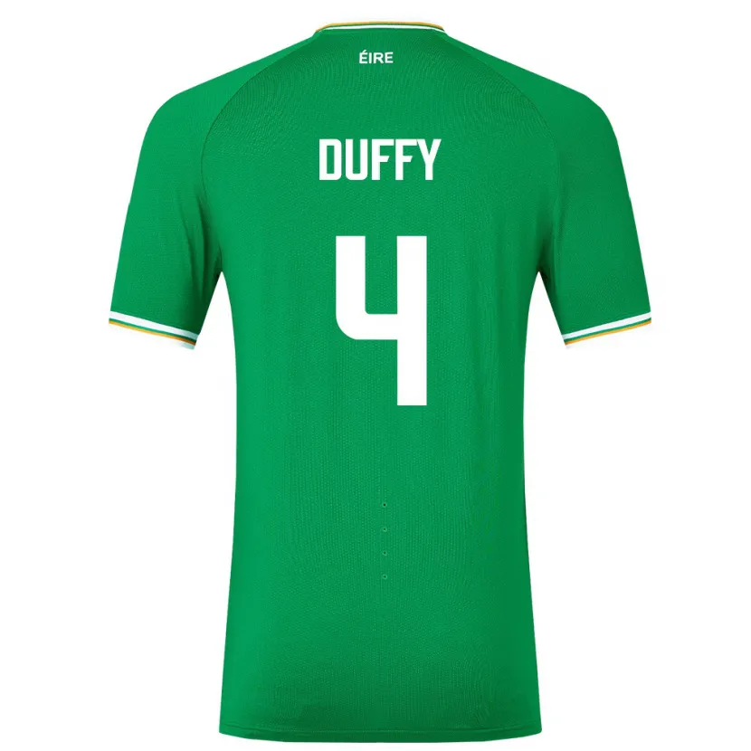 Danxen Kinderen Ierland Shane Duffy #4 Groente Thuisshirt Thuistenue 24-26 T-Shirt