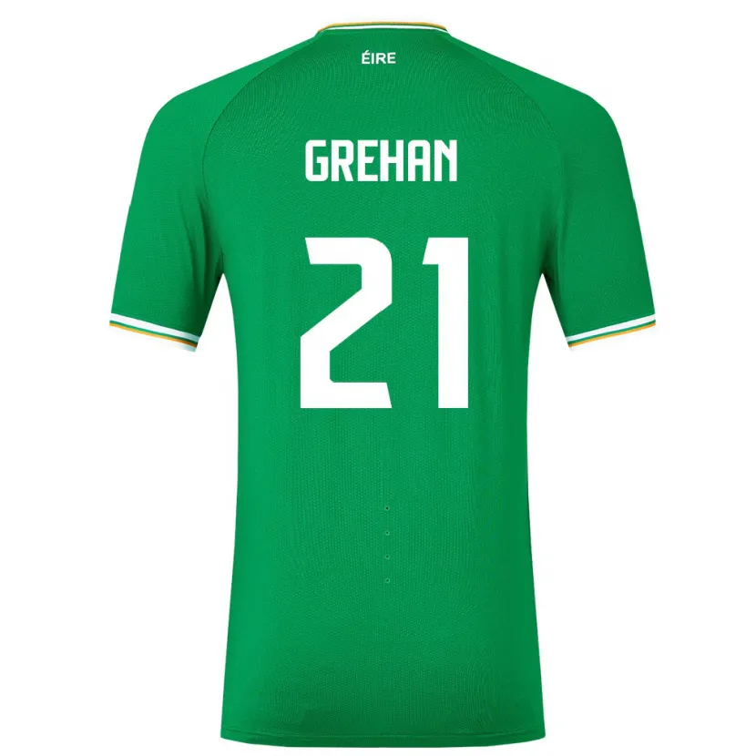 Danxen Kinderen Ierland Sean Grehan #21 Groente Thuisshirt Thuistenue 24-26 T-Shirt