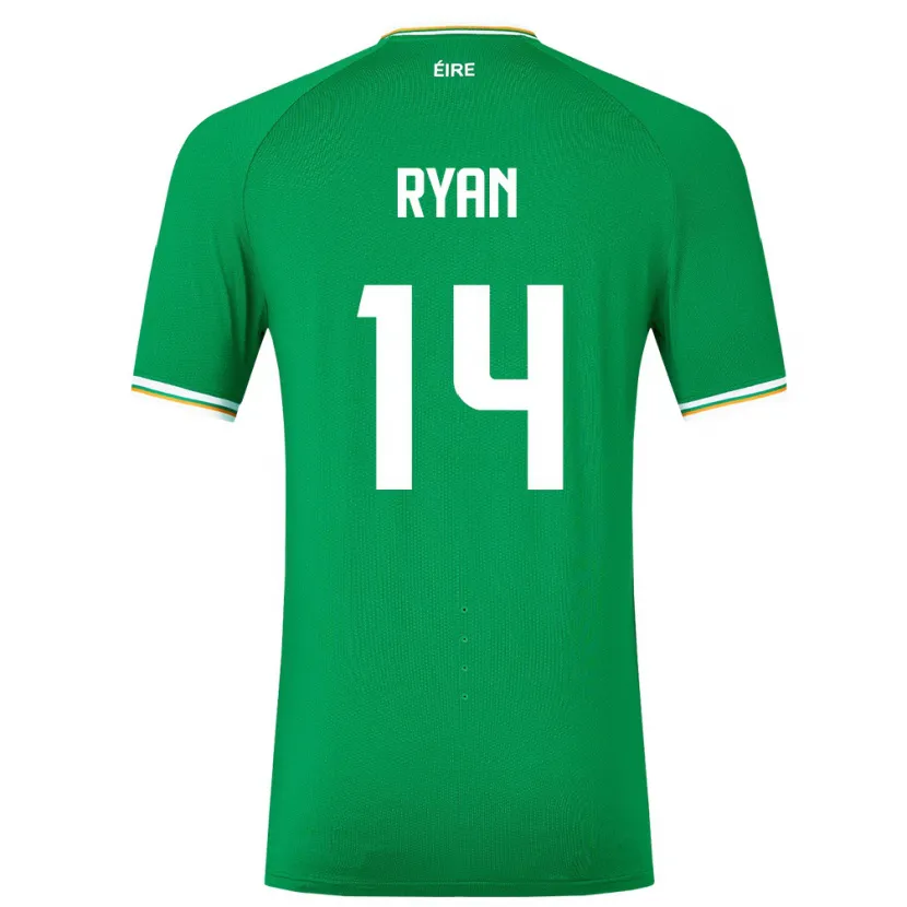 Danxen Kinderen Ierland John Ryan #14 Groente Thuisshirt Thuistenue 24-26 T-Shirt