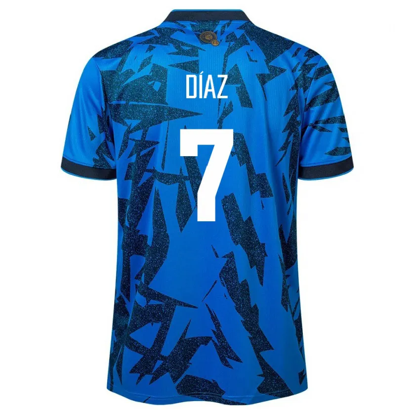 Danxen Kinderen El Salvador Nelson Díaz #7 Blauw Thuisshirt Thuistenue 24-26 T-Shirt