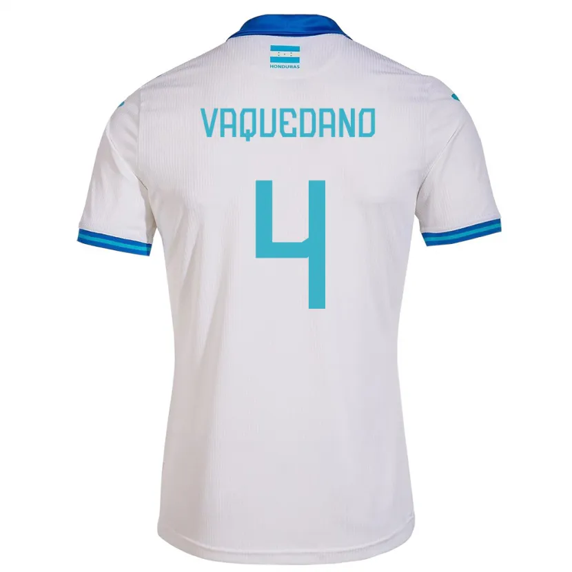 Danxen Kinderen Honduras Brayan Vaquedano #4 Wit Thuisshirt Thuistenue 24-26 T-Shirt