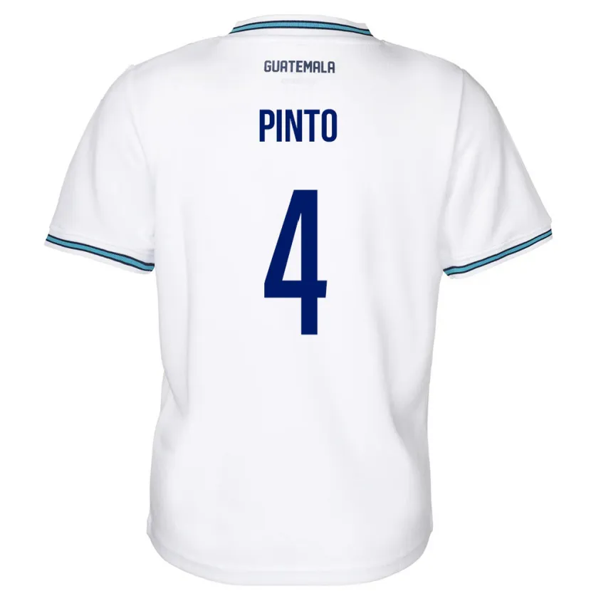 Danxen Kinderen Guatemala José Carlos Pinto #4 Wit Thuisshirt Thuistenue 24-26 T-Shirt