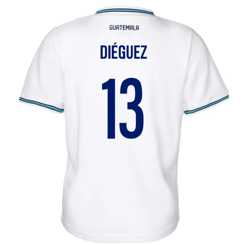 Danxen Kinderen Guatemala Jonathan Diéguez #13 Wit Thuisshirt Thuistenue 24-26 T-Shirt