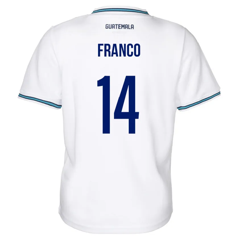 Danxen Kinderen Guatemala Jonathan Franco #14 Wit Thuisshirt Thuistenue 24-26 T-Shirt