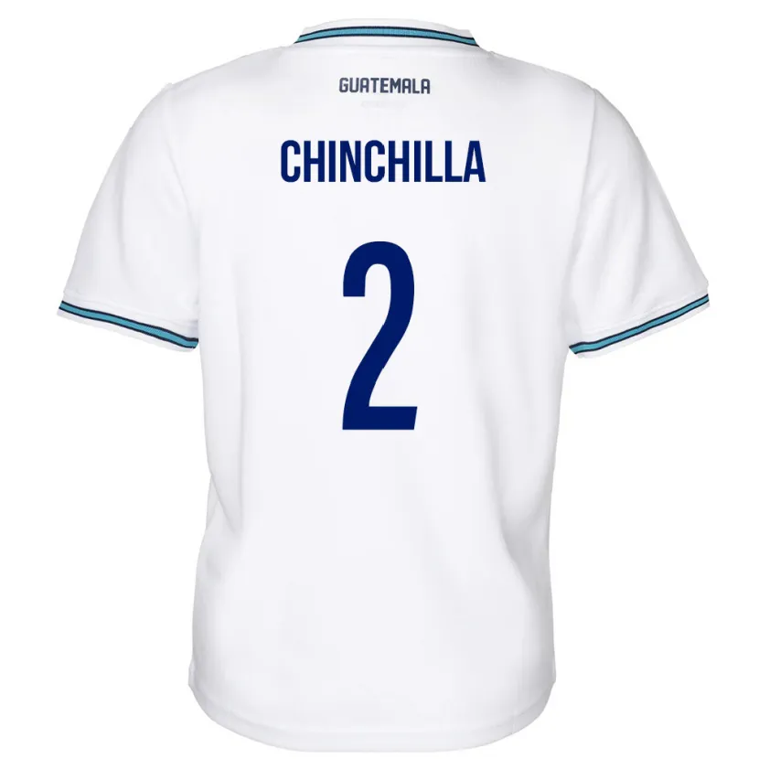 Danxen Kinderen Guatemala Nicolás Chinchilla #2 Wit Thuisshirt Thuistenue 24-26 T-Shirt