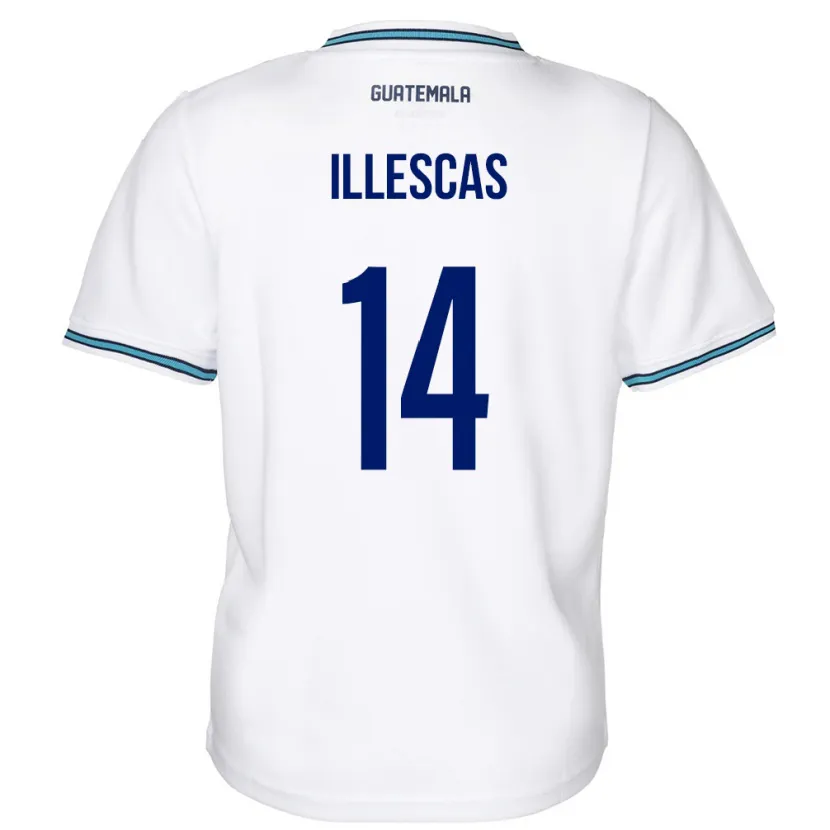 Danxen Kinderen Guatemala Kevin Illescas #14 Wit Thuisshirt Thuistenue 24-26 T-Shirt
