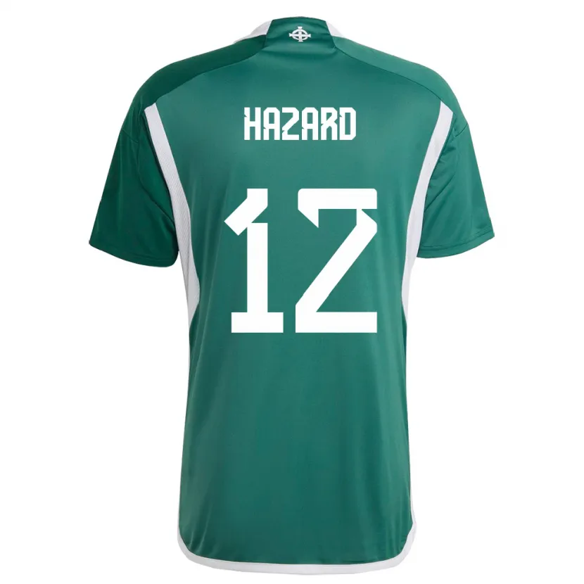 Danxen Kinderen Noord-Ierland Conor Hazard #12 Groente Thuisshirt Thuistenue 24-26 T-Shirt
