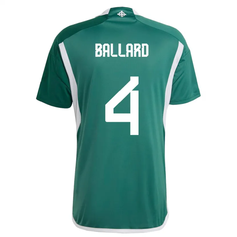 Danxen Kinderen Noord-Ierland Daniel Ballard #4 Groente Thuisshirt Thuistenue 24-26 T-Shirt