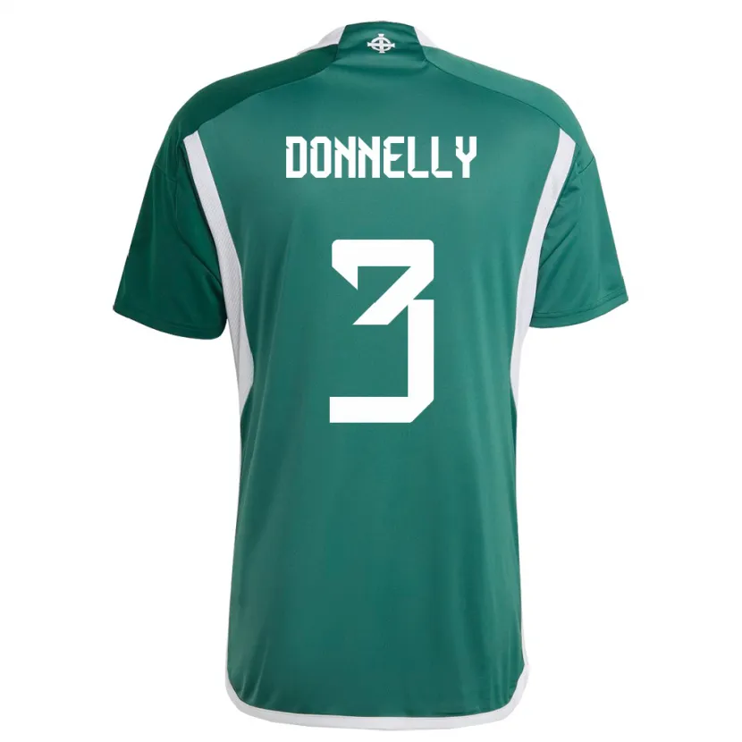 Danxen Kinderen Noord-Ierland Aaron Donnelly #3 Groente Thuisshirt Thuistenue 24-26 T-Shirt