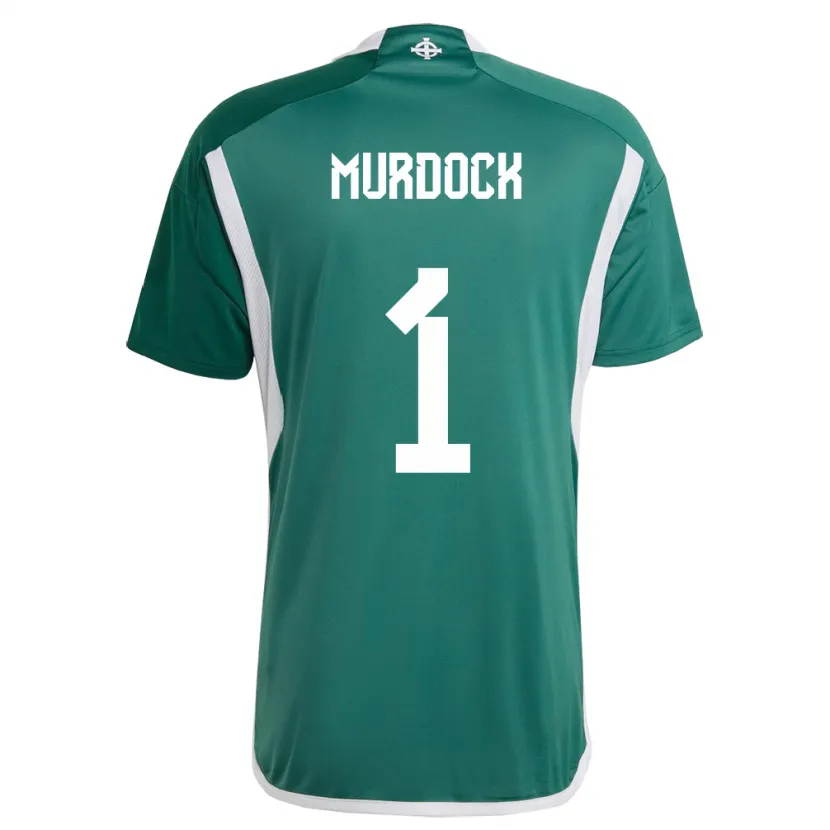 Danxen Kinderen Noord-Ierland Will Murdock #1 Groente Thuisshirt Thuistenue 24-26 T-Shirt