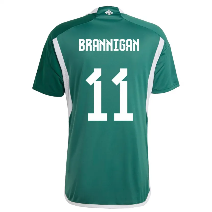 Danxen Kinderen Noord-Ierland Cole Brannigan #11 Groente Thuisshirt Thuistenue 24-26 T-Shirt