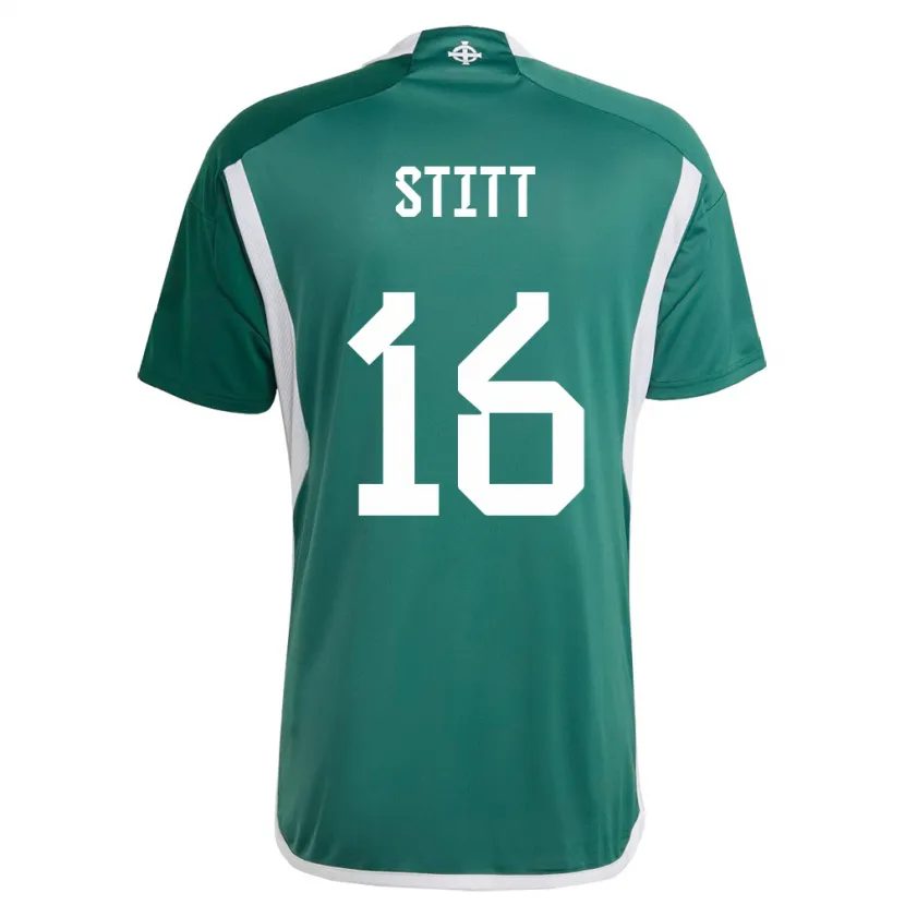 Danxen Kinderen Noord-Ierland Dylan Stitt #16 Groente Thuisshirt Thuistenue 24-26 T-Shirt