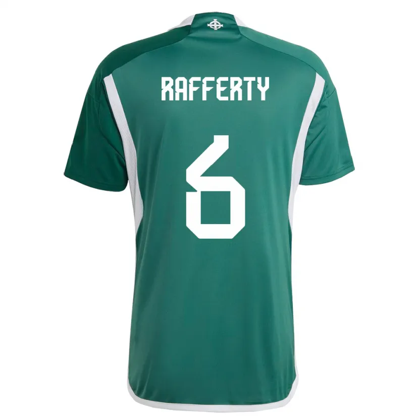 Danxen Kinderen Noord-Ierland Laura Rafferty #6 Groente Thuisshirt Thuistenue 24-26 T-Shirt