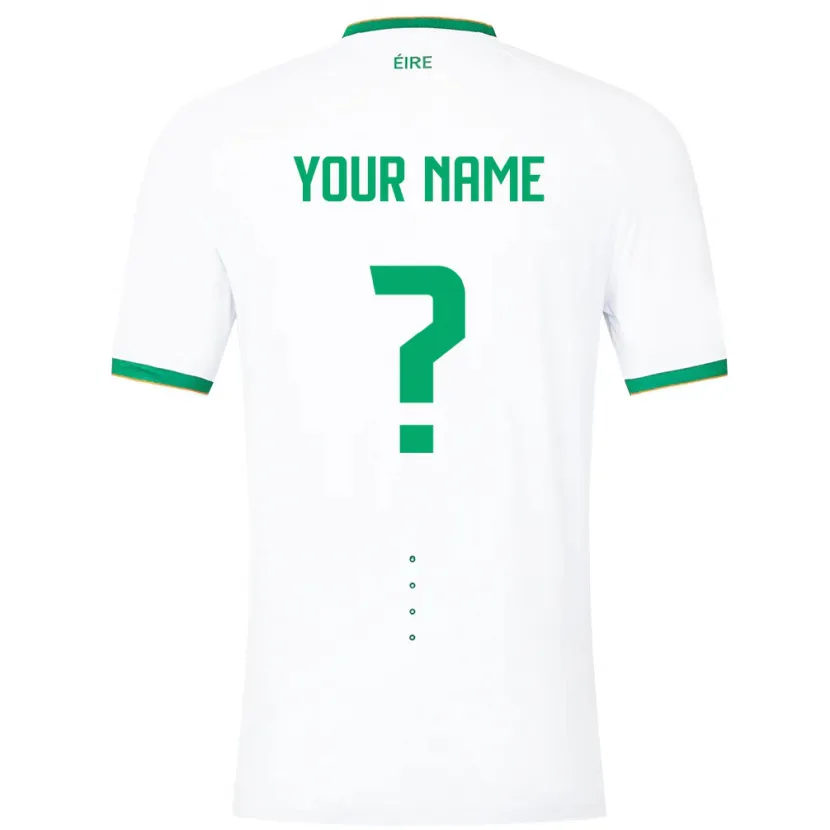 Danxen Kinderen Ierland Uw Naam #0 Wit Uitshirt Uittenue 24-26 T-Shirt