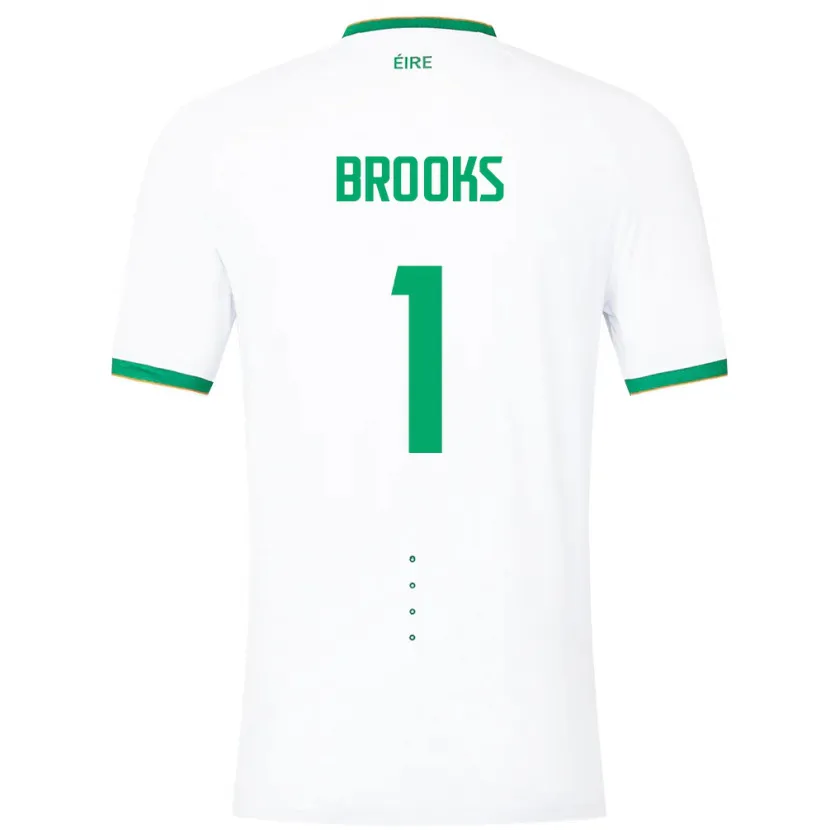 Danxen Kinderen Ierland Tiernan Brooks #1 Wit Uitshirt Uittenue 24-26 T-Shirt