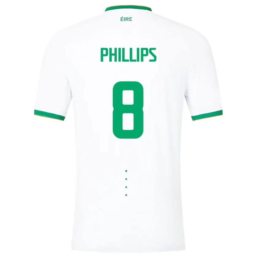 Danxen Kinderen Ierland Killian Phillips #8 Wit Uitshirt Uittenue 24-26 T-Shirt