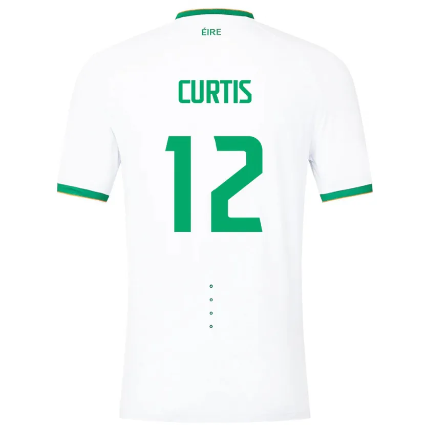 Danxen Kinderen Ierland Sam Curtis #12 Wit Uitshirt Uittenue 24-26 T-Shirt
