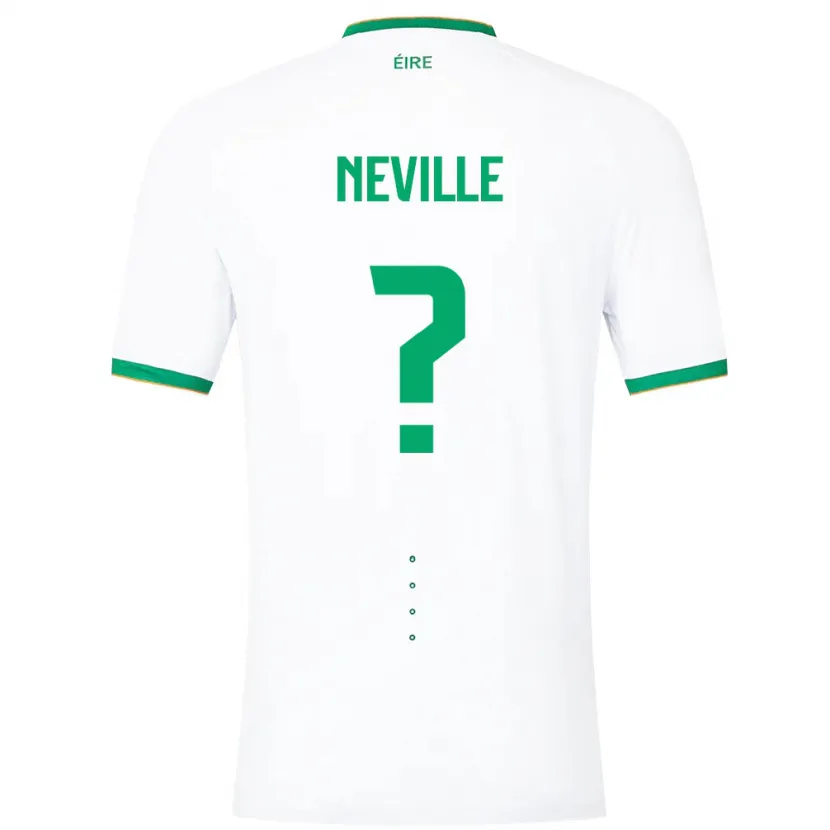 Danxen Kinderen Ierland Harvey Neville #0 Wit Uitshirt Uittenue 24-26 T-Shirt