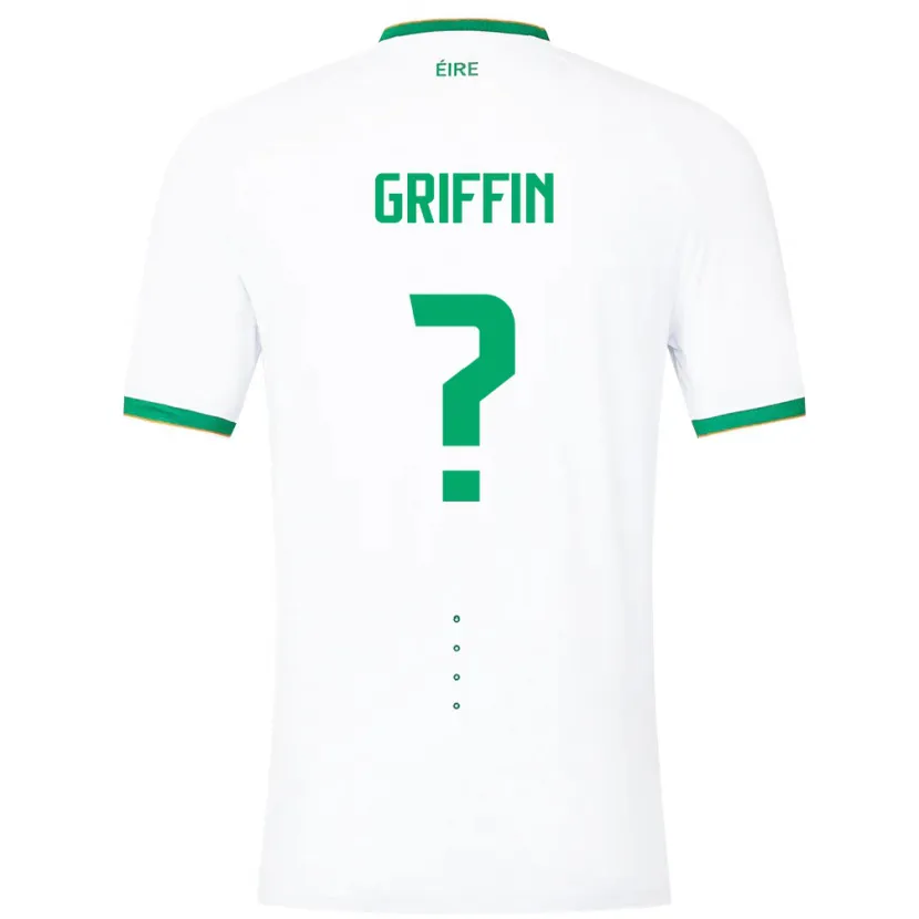 Danxen Kinderen Ierland Jake Griffin #0 Wit Uitshirt Uittenue 24-26 T-Shirt