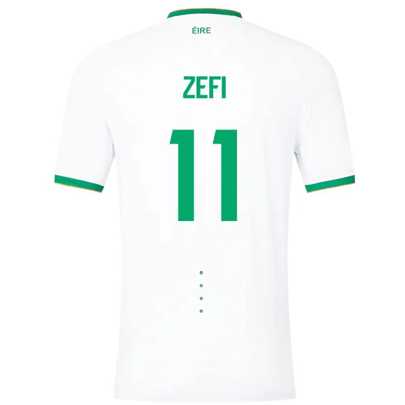 Danxen Kinderen Ierland Kevin Zefi #11 Wit Uitshirt Uittenue 24-26 T-Shirt