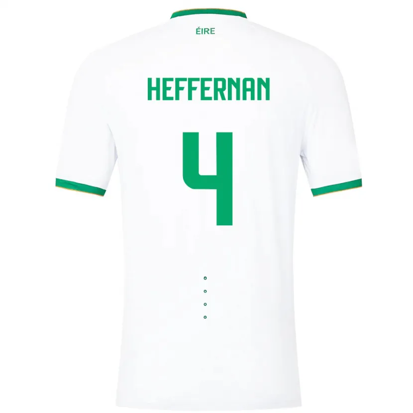 Danxen Kinderen Ierland Cathal Heffernan #4 Wit Uitshirt Uittenue 24-26 T-Shirt