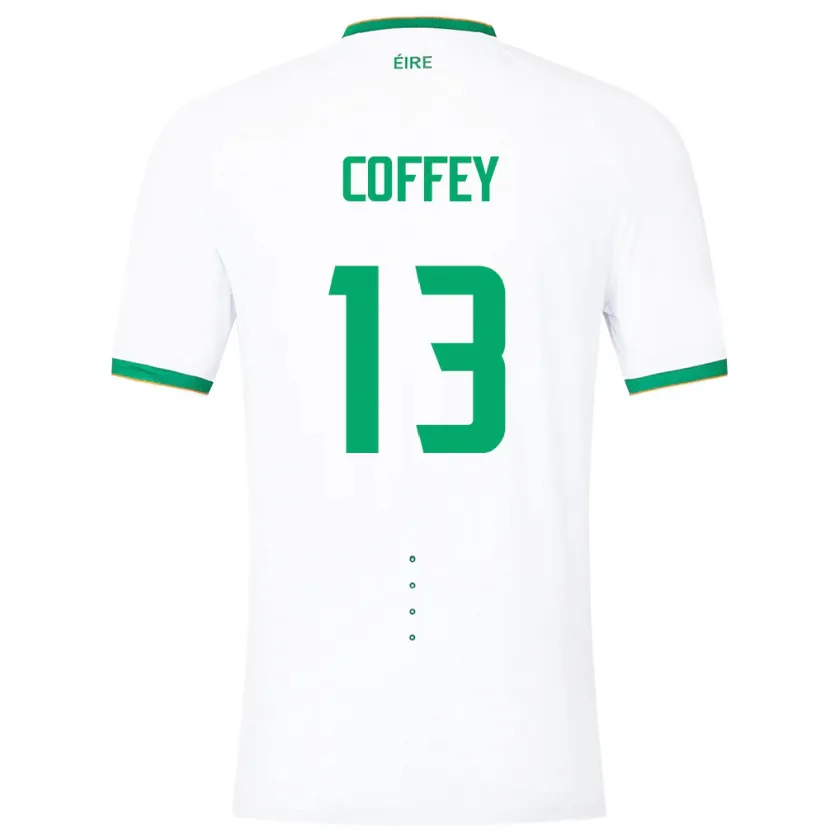 Danxen Kinderen Ierland Fiachra Coffey #13 Wit Uitshirt Uittenue 24-26 T-Shirt