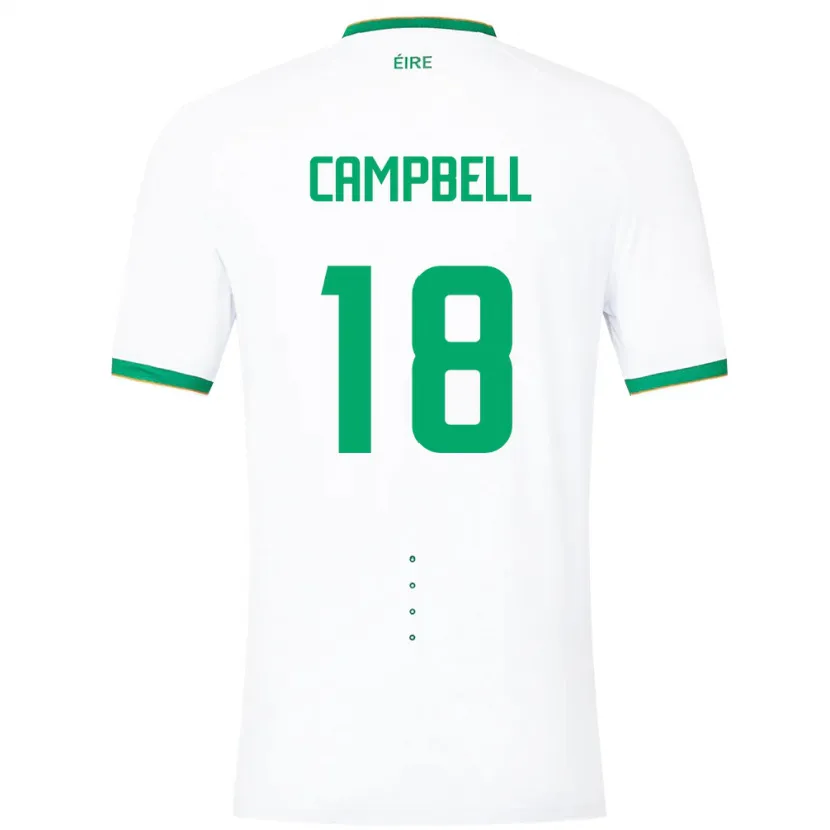 Danxen Kinderen Ierland Megan Campbell #18 Wit Uitshirt Uittenue 24-26 T-Shirt