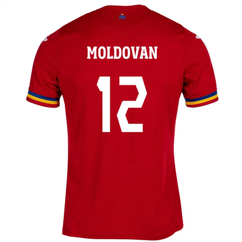 Danxen Kinderen Roemenië Horaţiu Moldovan #12 Rood Uitshirt Uittenue 24-26 T-Shirt