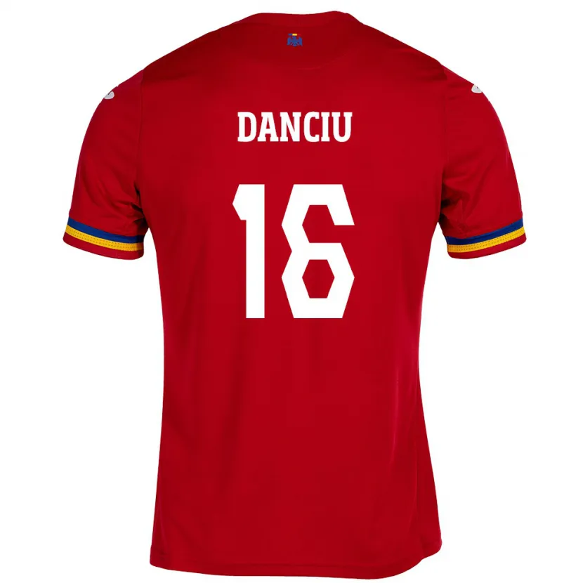 Danxen Kinderen Roemenië Marian Danciu #16 Rood Uitshirt Uittenue 24-26 T-Shirt