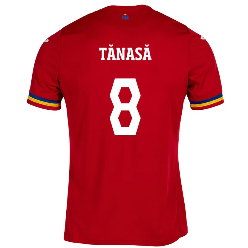 Danxen Kinderen Roemenië Răzvan Tănasă #8 Rood Uitshirt Uittenue 24-26 T-Shirt