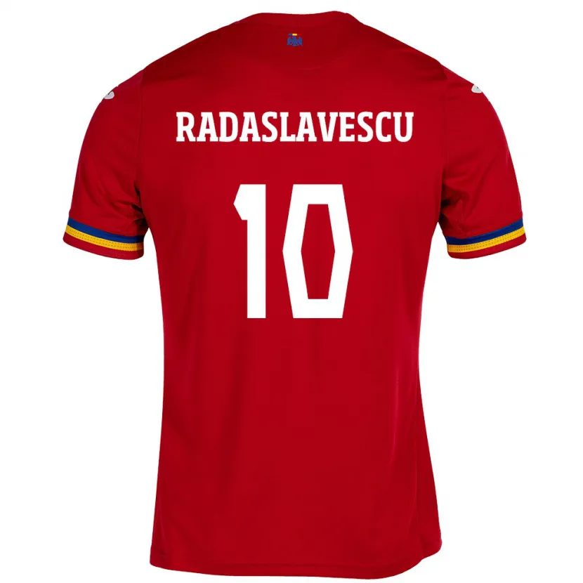 Danxen Kinderen Roemenië Eduard Radaslavescu #10 Rood Uitshirt Uittenue 24-26 T-Shirt