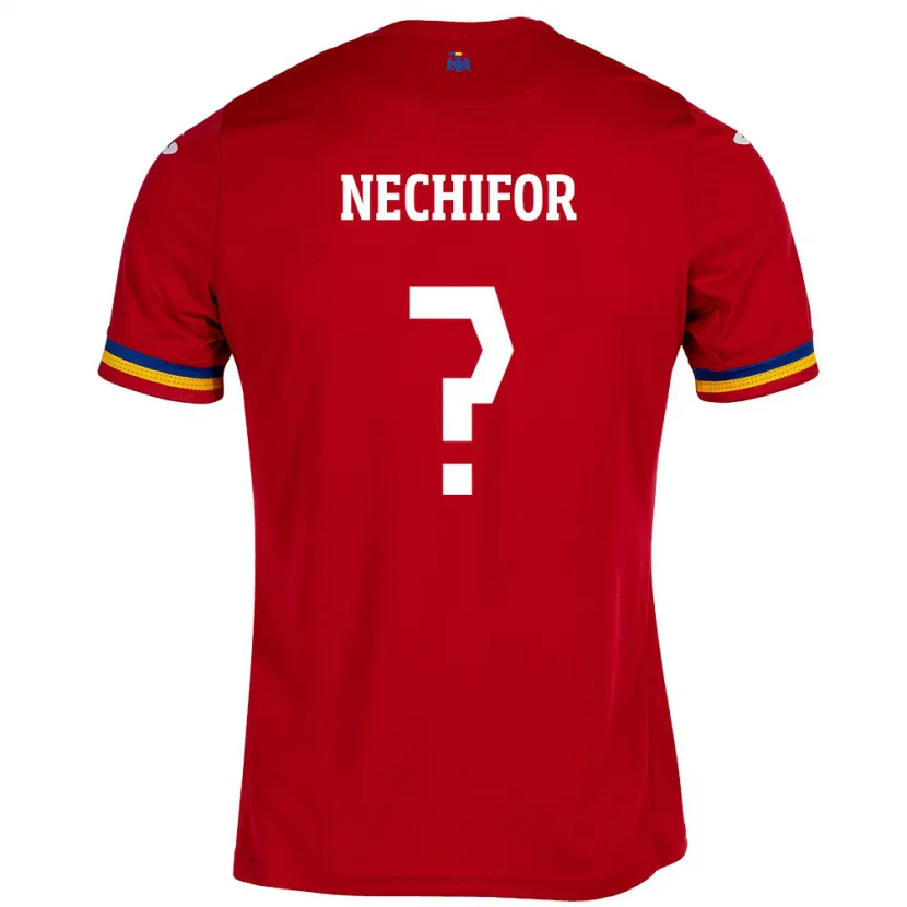 Danxen Kinderen Roemenië Dan Nechifor #0 Rood Uitshirt Uittenue 24-26 T-Shirt