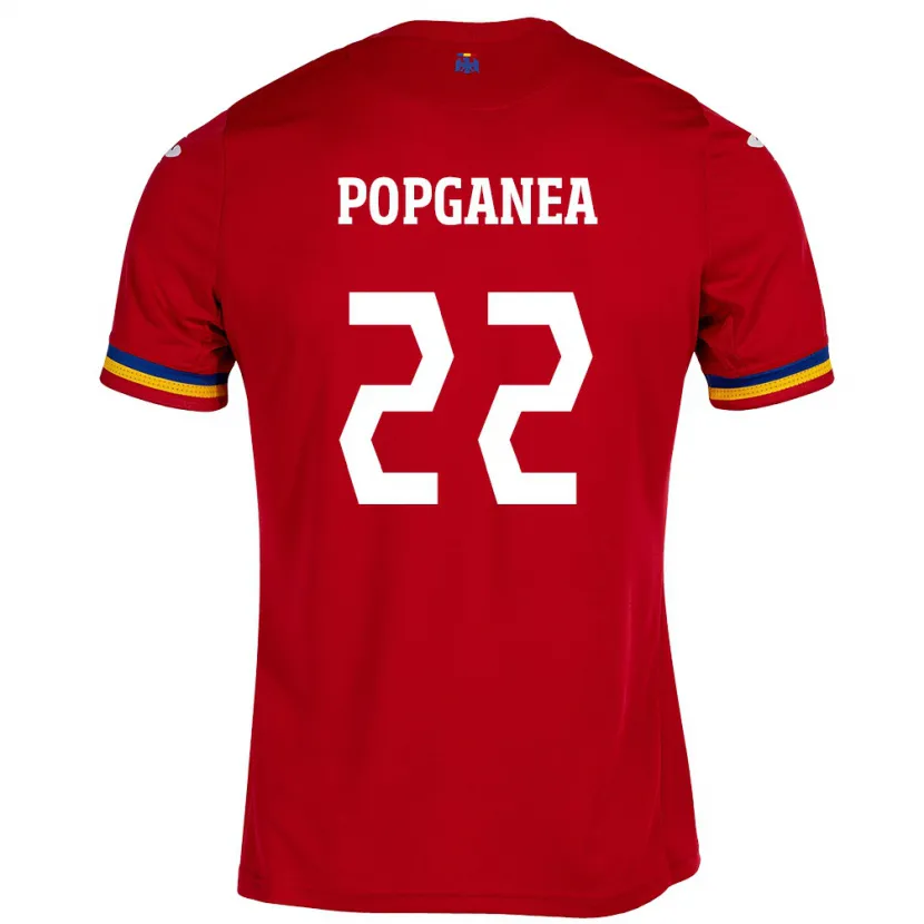 Danxen Kinderen Roemenië Mirela Pop-Ganea #22 Rood Uitshirt Uittenue 24-26 T-Shirt