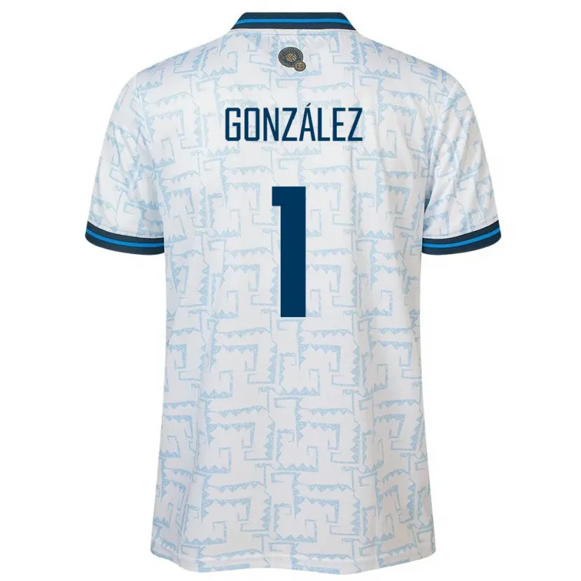Danxen Kinderen El Salvador Mario González #1 Wit Uitshirt Uittenue 24-26 T-Shirt